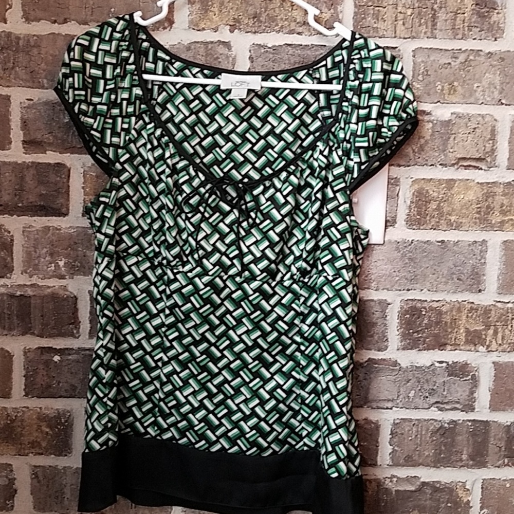 💥🎪❤Ann Taylor Loft Weaved Print Top